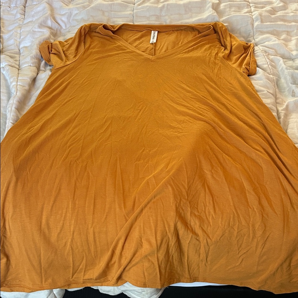 Zenana Women's‎ V-Neck mustard dress